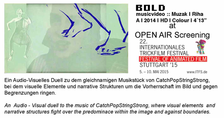 Muzak & Riha Catch Pop String Strong Musikvideo Bold Trickfilmfestival Stuttgard Karoline Riha